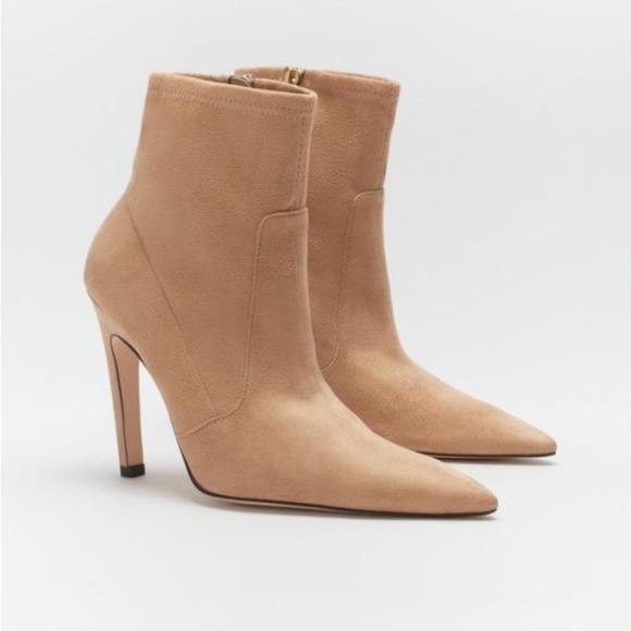Good American The Icon Stilleto Heel Booties Tan size 7 (s5.7) - Picture 2 of 7